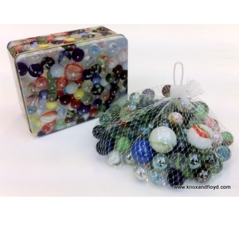 Buy Glass Marbles in Tin MyDeal