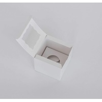 1 Mini Cupcake Boxes with Clear Window - Gloss White