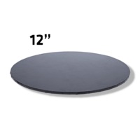 12" Black Masonite (MDF) Round Cake Board