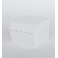 12” x 12” x 8” Standard Height Cake Dessert Box with Top Cover - Gloss White