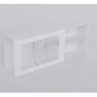 12 Macaron Dessert Box with Slide Cover & Clear Window - Gloss White