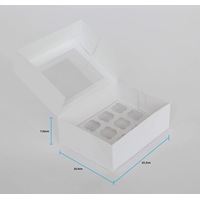 12 Mini Cupcake Boxes with Clear Window - Gloss White