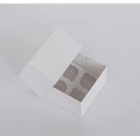 4 Mini Cupcake Boxes with Clear Window - Gloss White