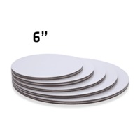 6" White Round Cardboard Cake Board