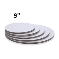 9" Inch White Round Cardboard Cake Board