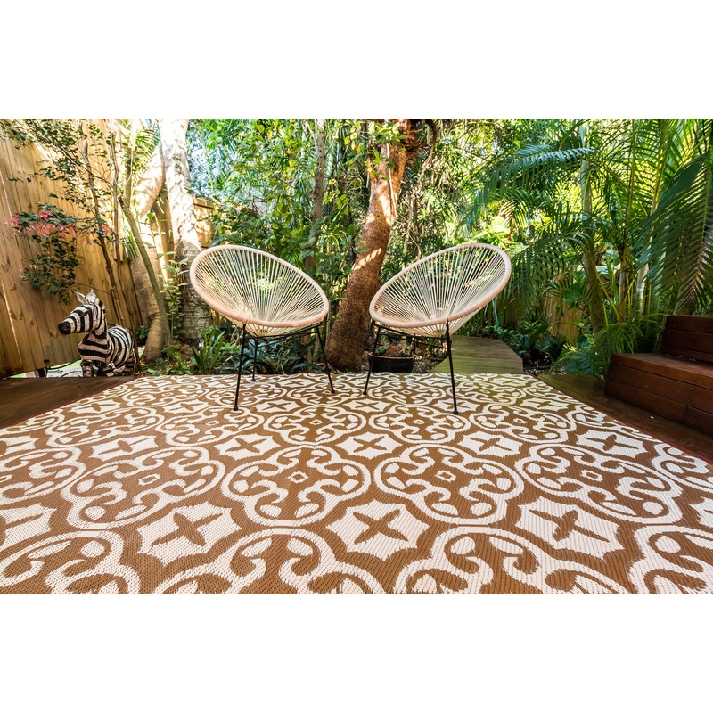 Buy Outdoor Rug Lisboa Beige and White MyDeal