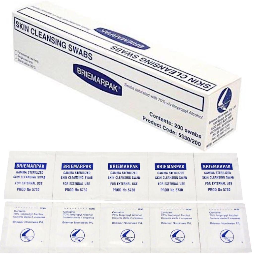 Alcohol Swabs 70% Isopropyl - Alcohol Box of 200