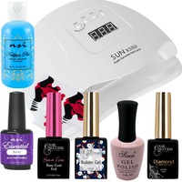 Gel Nail KIT - Gel In The Bottle Kit + Nail Lamp LED X5PLUS 80W