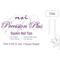 PRECISION PLUS Square Clear Nail Tips Tray 200ct