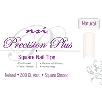 PRECISION PLUS Square Natural Nail Tips Tray 200ct