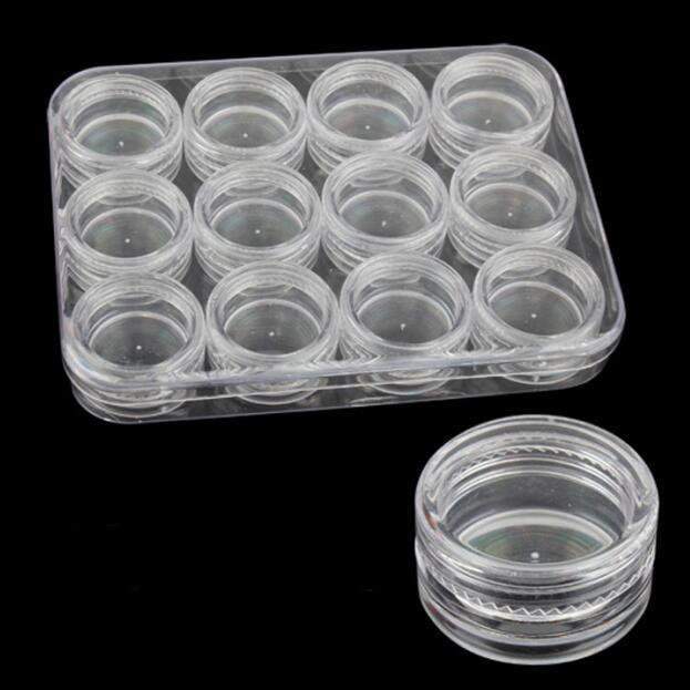 Small Plastic Clear Round Jar 12pcs Pack