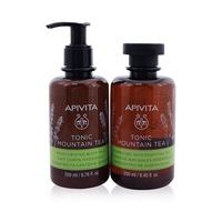 APIVITA - Uplift Your Mood Toning & Revitalization Set: Tonic Mountain Tea Shower Gel 250ml+ Tonic Mountain Tea Body Milk