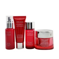 ESTEE LAUDER - Nutritious Super-Pomegranate Nourish All Night Set: Night Creme+ Milky Lotion+ Lotion Intense Moist+ Cleansing Form...
