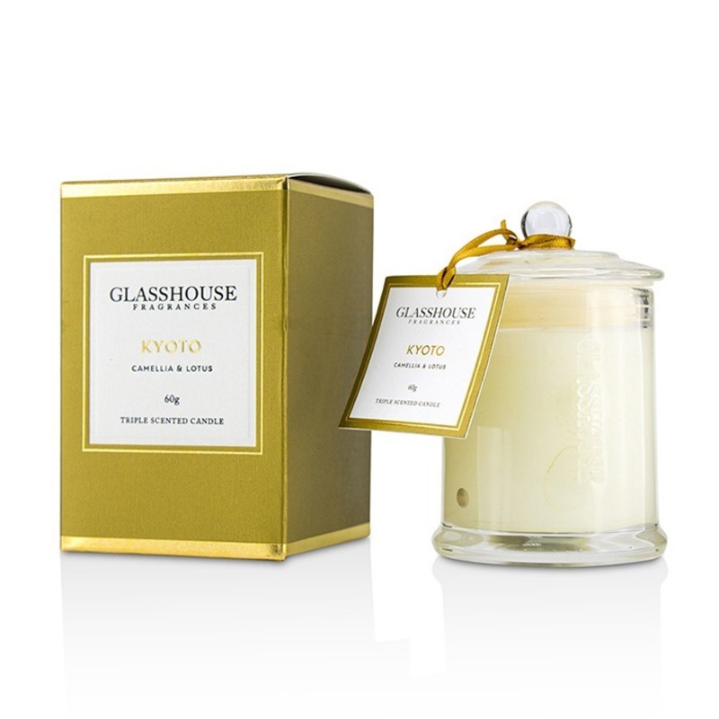 Buy GLASSHOUSE Triple Scented Candle Kyoto (Camellia & Lotus) MyDeal
