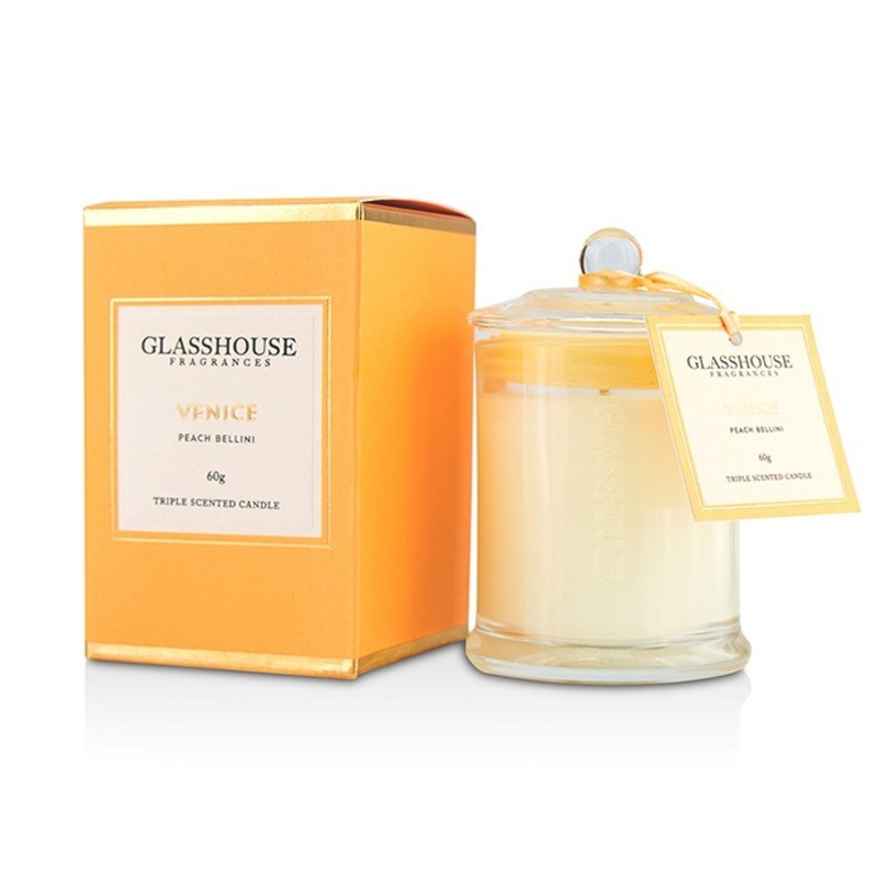 Buy GLASSHOUSE Triple Scented Candle Venice (Peach Bellini) MyDeal