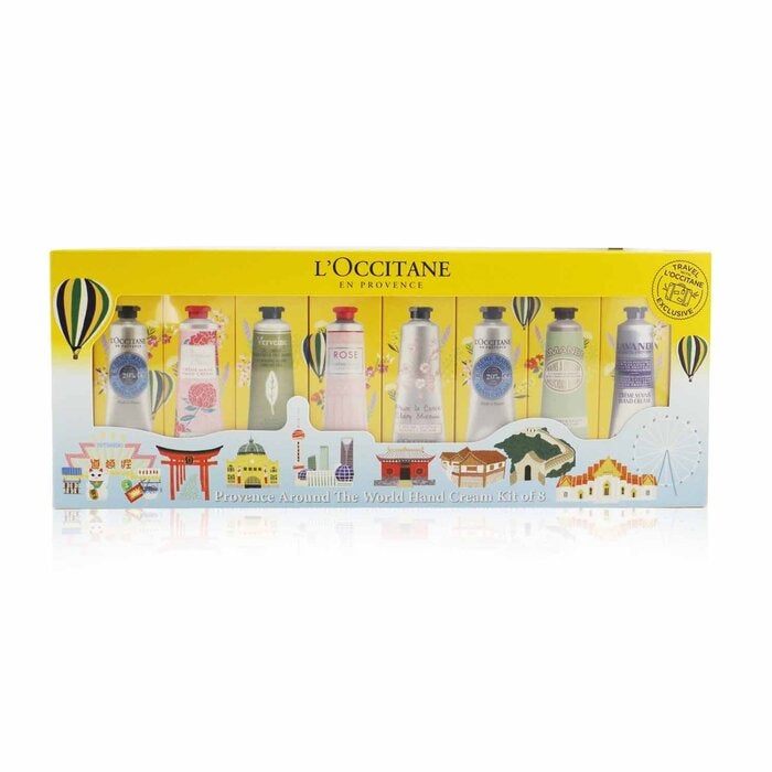 L'OCCITANE - Provence Around The World Hand Cream Kit Of 8: (2xShea Butter + 1x Rose, Cherry Blossom, Lavender, Peony, Almond, Verbena) 30ml/1oz