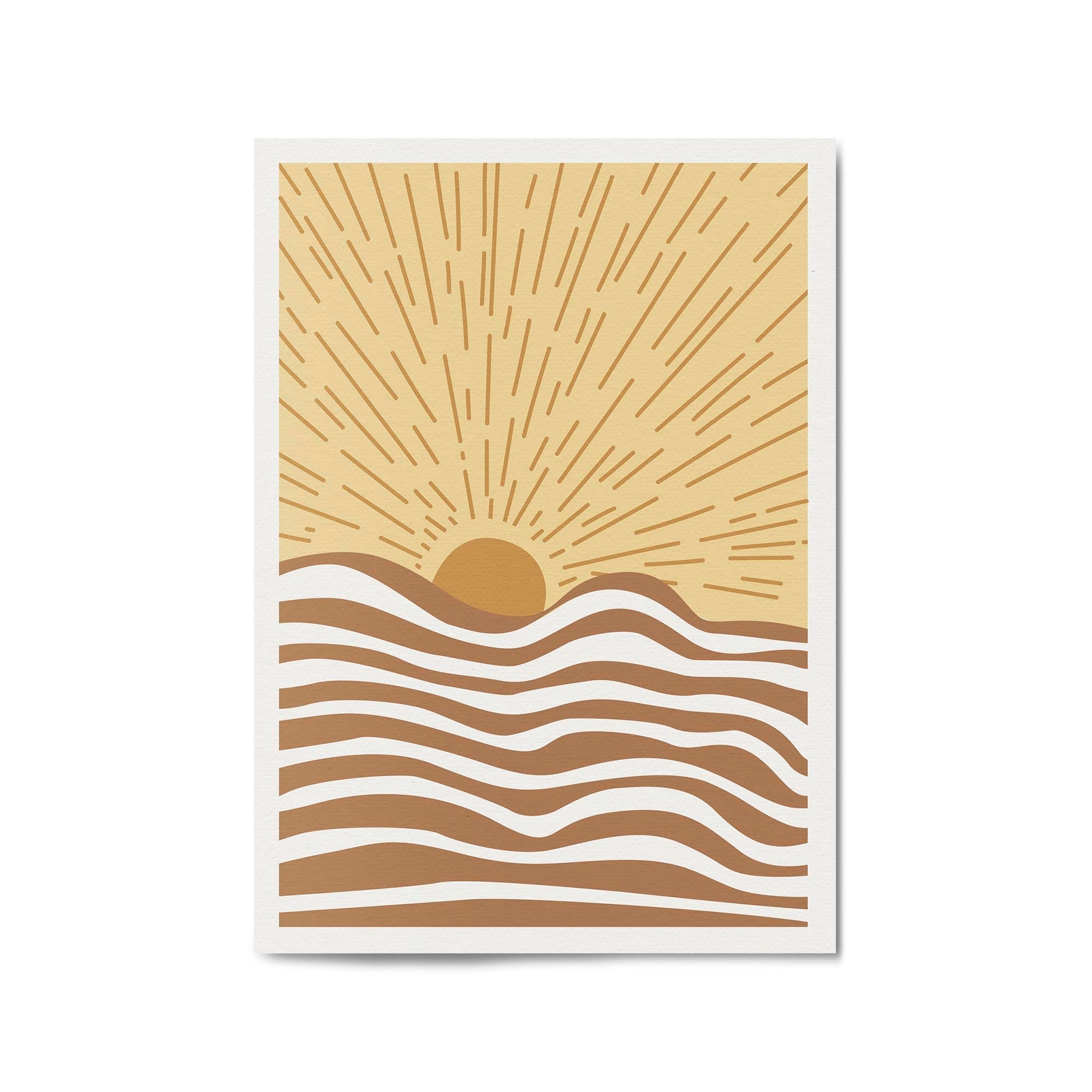 A New Day Sunset Minimal Abstract Wall Art