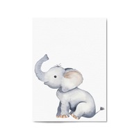 Cartoon Elephant Cute Nursery Baby Animal Wall Art #1