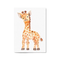 Cartoon Giraffe Cute Nursery Baby Animal Wall Art #2