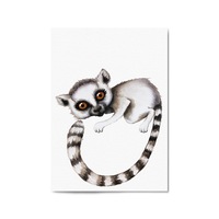 Cartoon Lemur Cute Nursery Baby Animal Wall Art