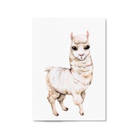 Cartoon Llama Cute Nursery Baby Animal Wall Art