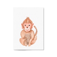 Cartoon Monkey Cute Nursery Baby Animal Art