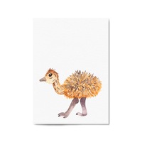 Cartoon Ostrich Cute Nursery Baby Animal Art
