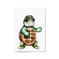 Cartoon Tortoise Cute Nursery Baby Animal Art #1