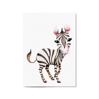 Cartoon Zebra Cute Nursery Baby Animal Art #1