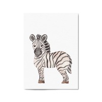 Cartoon Zebra Cute Nursery Baby Animal Art #2