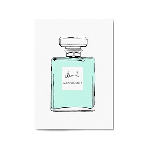 Green Minimal Perfume Bottle Fashion Wall Art