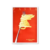 Red Italian Pasta Vintage Advert Restaurant Wall Art