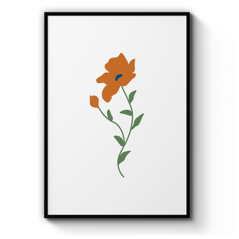 Buy Simple Flower Illustration Scandi Style Wall Art 2 MyDeal