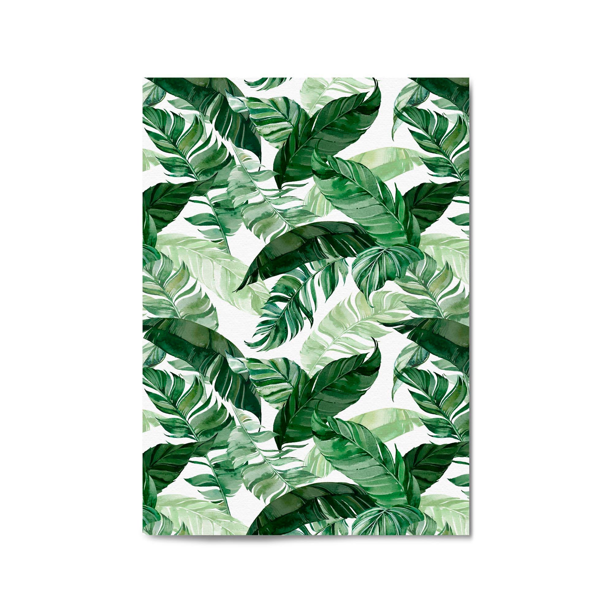 Tropical Leaf Pattern Green Plant Leaves Wall Art #1