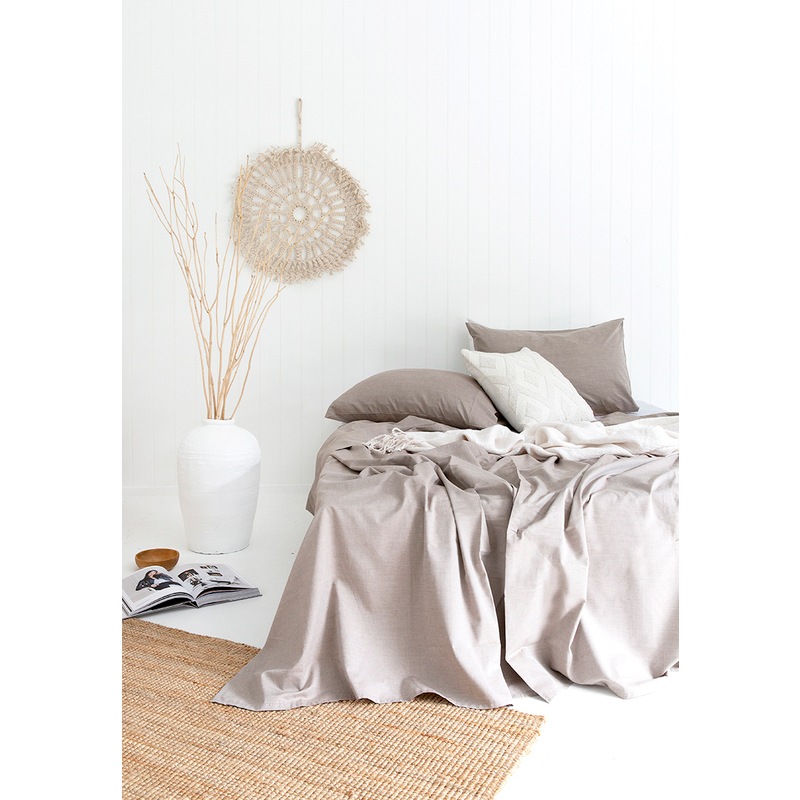 Chambray Sheet Set 100 Cotton Taupe Buy Single Sheets & Sets