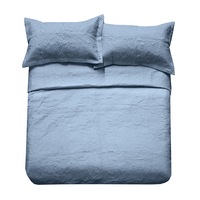 Paisley Embossed Coverlet Set Blue