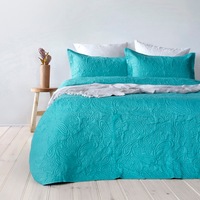 Paisley Embossed Coverlet Set Peacock