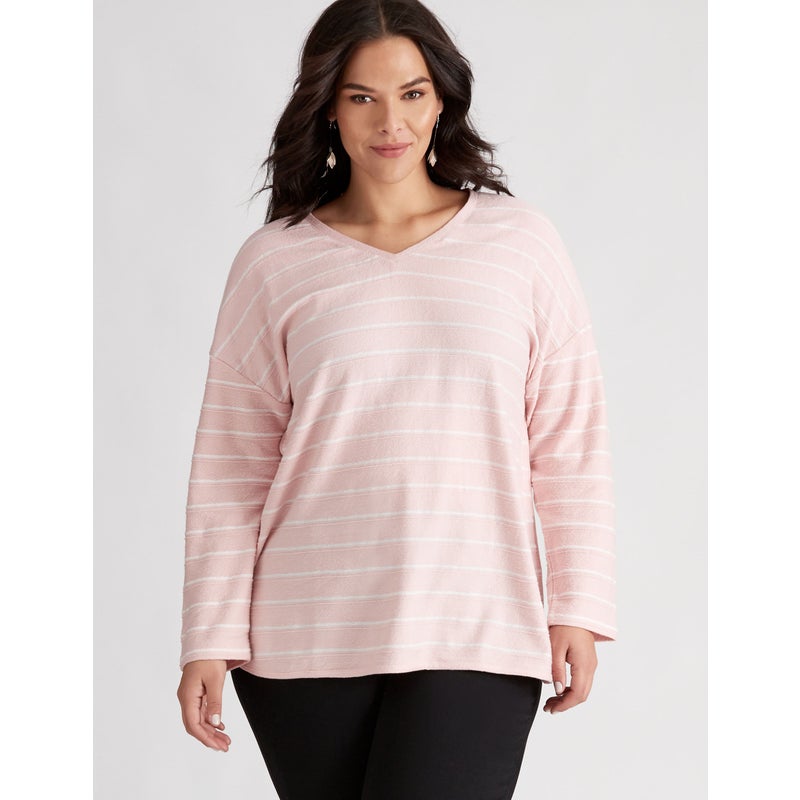 Buy AUTOGRAPH - Plus Size - Womens Tops - Knit Textured Stripe Top - MyDeal