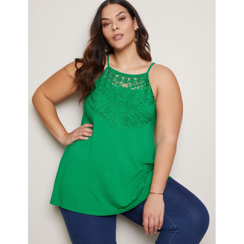 Buy AUTOGRAPH Plus Size Womens Tops Strappy Lace Trim Knitwear