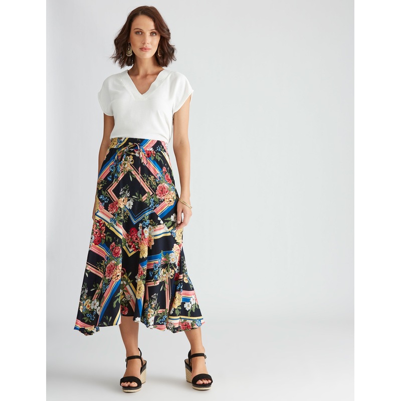 Buy KATIES Womens Skirts Woven Midi Hanky Hem Skirt MyDeal