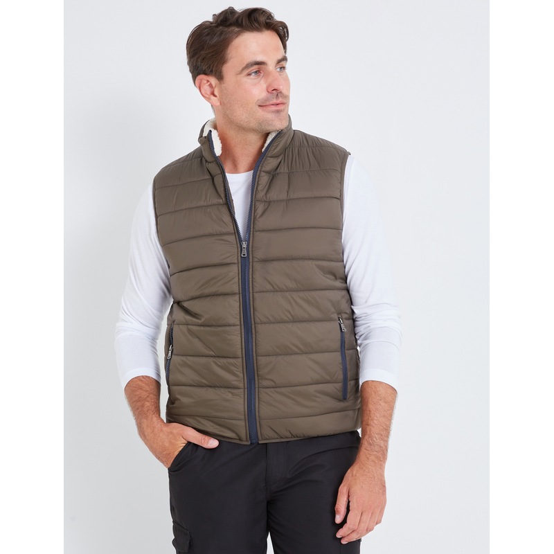 Buy RIVERS Mens Jackets & Vests Sherpa Trim Puffer Vest MyDeal