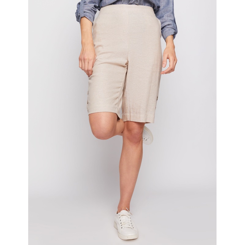 Buy MILLERS Womens Beige Shorts Summer Linen Knee Length High