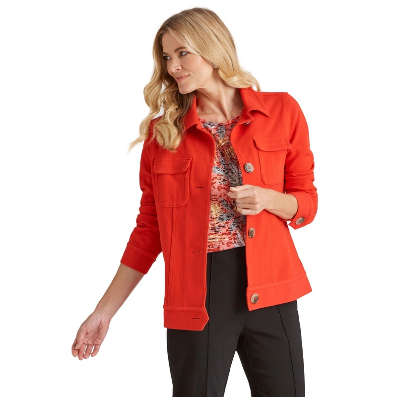 Buy NONI B - Womens - Jacket - Winter - Red Cotton - Patch Pocket ...