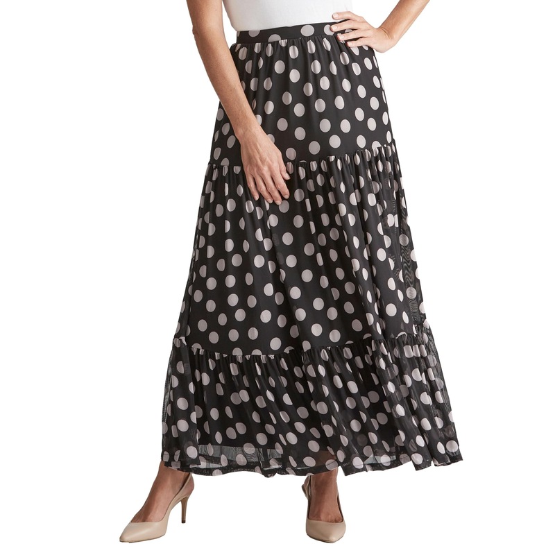 Buy NONI B Womens Skirt Tiered Mesh Spot Maxi Skirt MyDeal