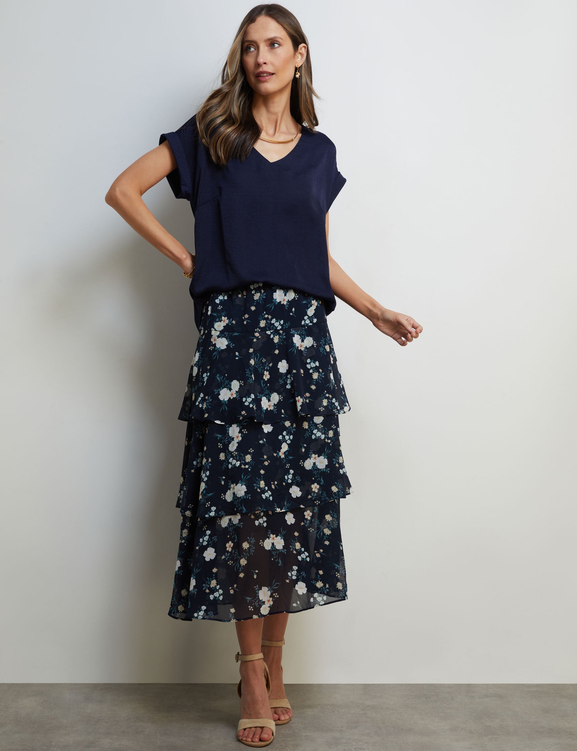 Buy NONI B - Womens Skirts - Midi - Summer - Blue - Floral - A Line ...