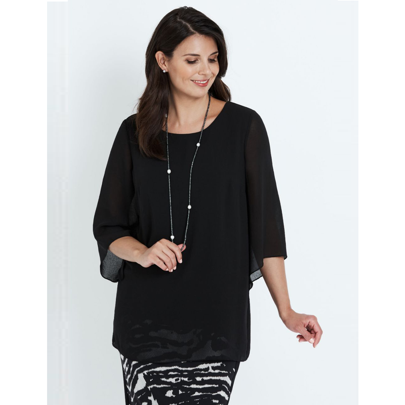 Buy Noni B - Womens Tops - 3/4 Slv Overlay Tunic Top - MyDeal