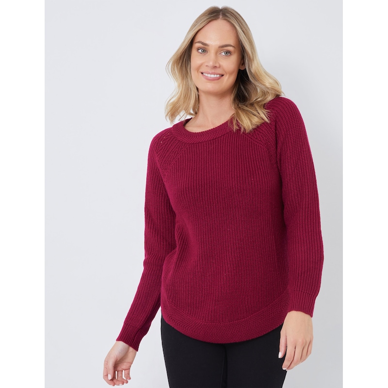 Buy RIVERS - Womens Jumper - Winter Sweater - Red Pullover - Rib Cotton ...