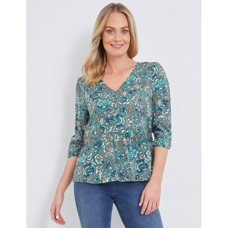 Buy RIVERS Womens Tops 3/4 Sleeve Peplum Top MyDeal