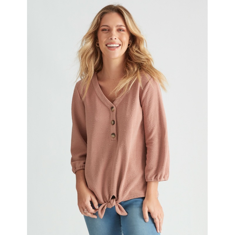 Buy ROCKMANS Womens Tops 3/4 Peplum Top MyDeal