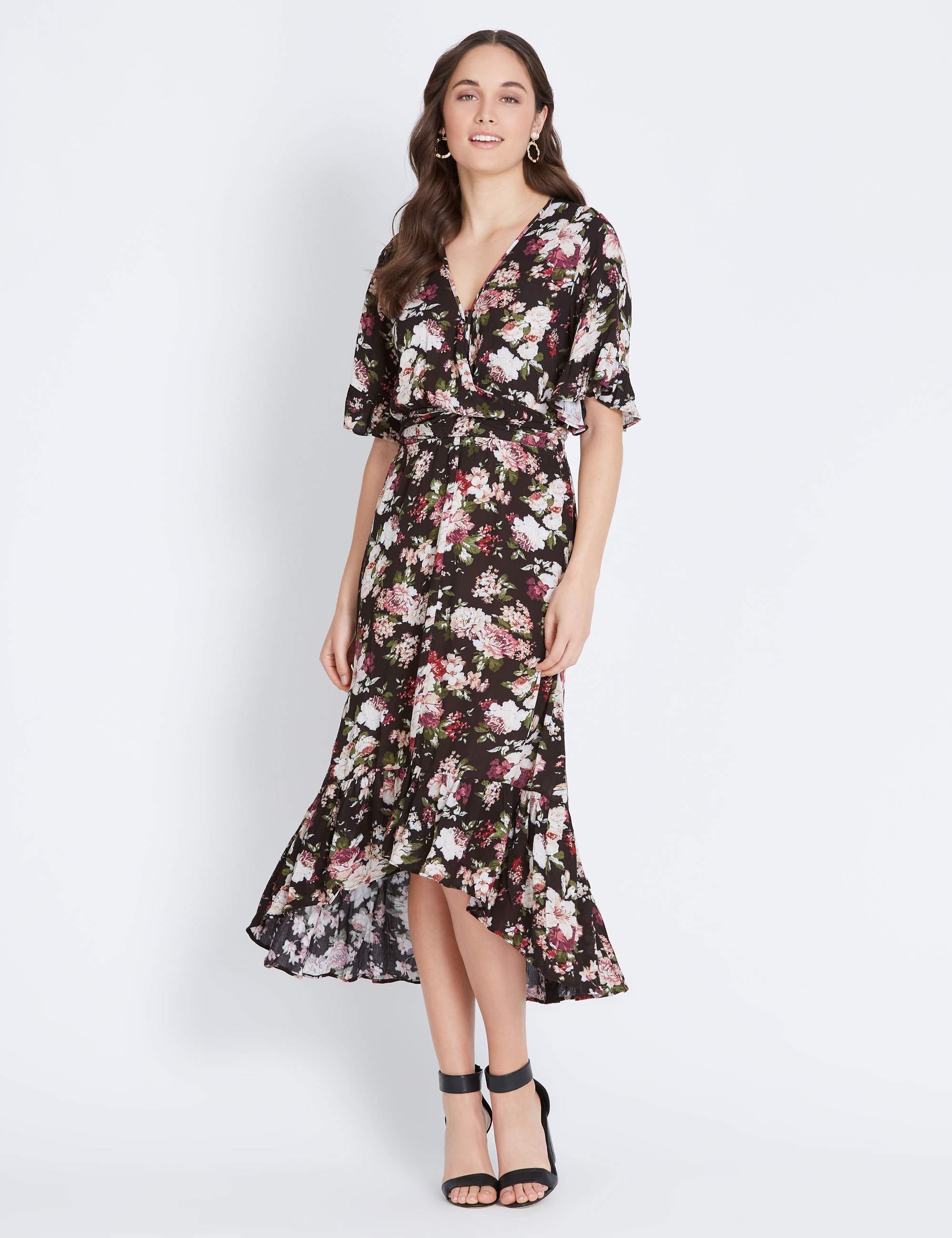 katies woven ruffle dress